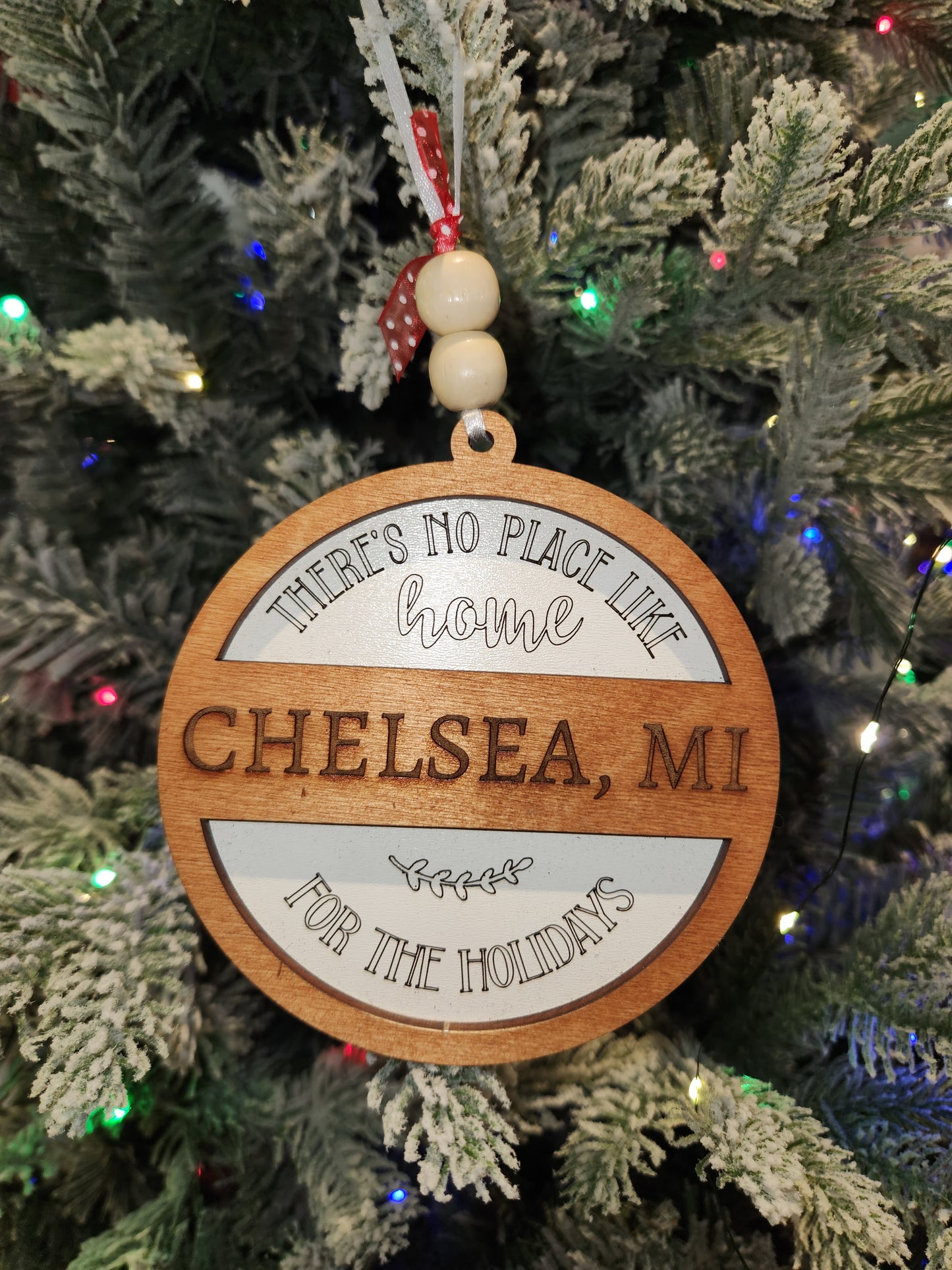 "No Place Like Home for the Holidays" Custom Wood Ornament