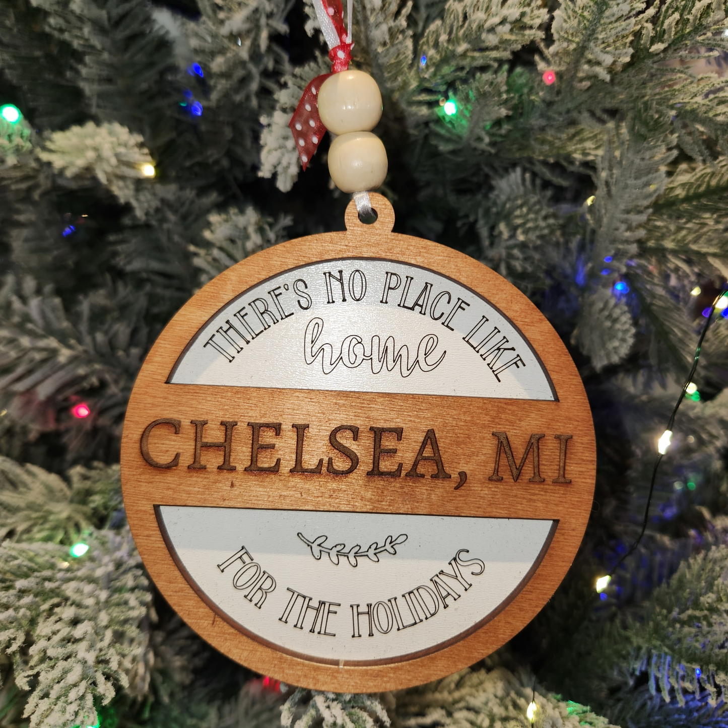 "No Place Like Home for the Holidays" Custom Wood Ornament