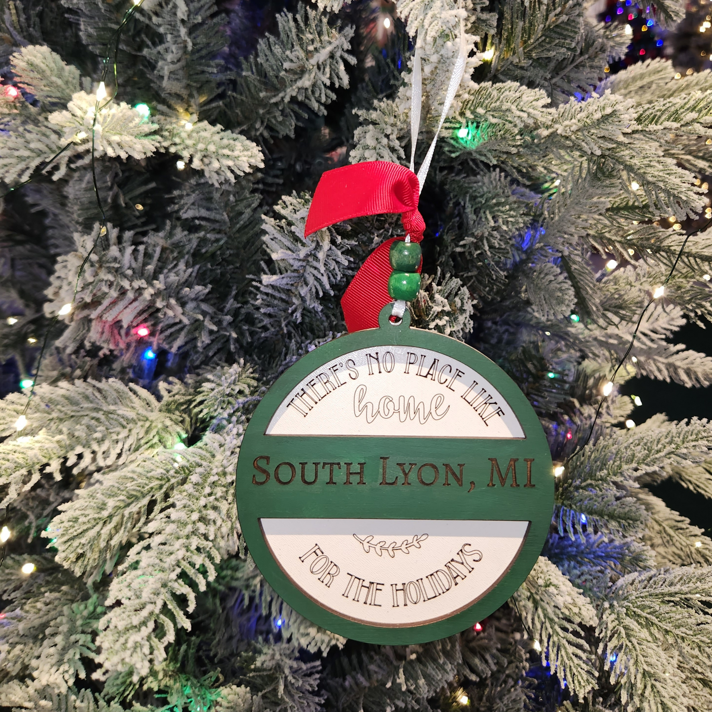 "No Place Like Home for the Holidays" Custom Wood Ornament